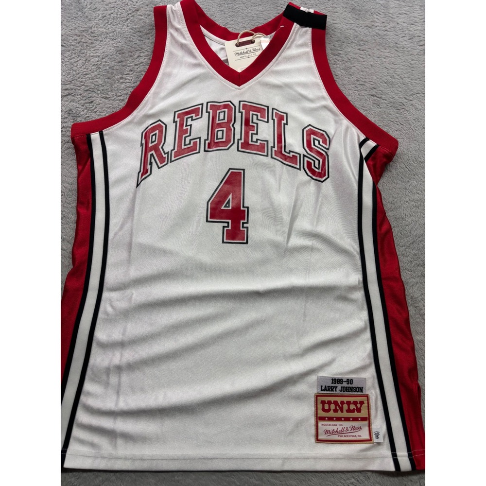 Mitchell & Ness UNLV Rebels Larry Johnson 1989-90 Jersey White Red Size 44 L